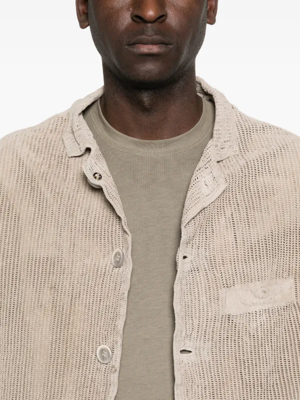 Giorgio Brato Pocketed Textured Leather Jacket | Neutrals