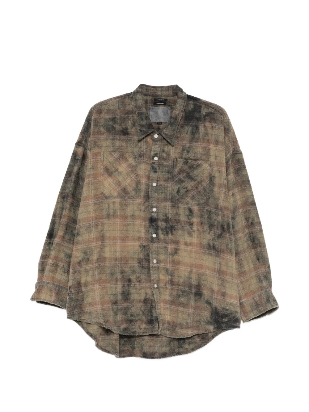 R13 plaid chest-pocket shirt - Green