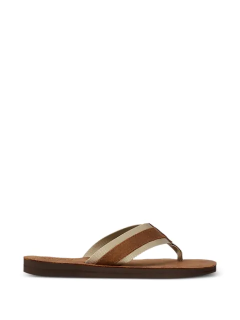 Polo Ralph Lauren grosgrain-trim suede flip flops
