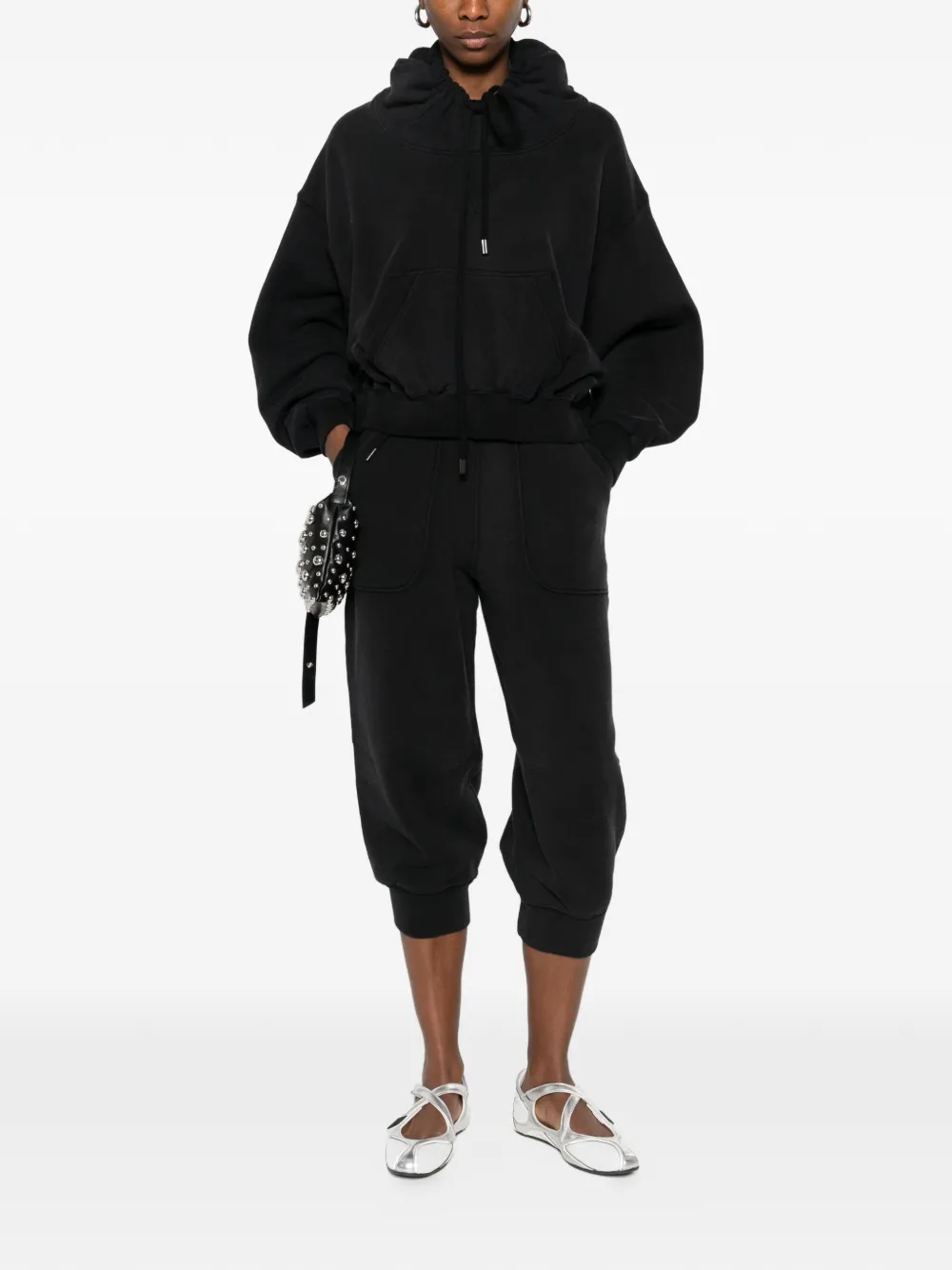 R13 Hoodie met trekkoord Zwart