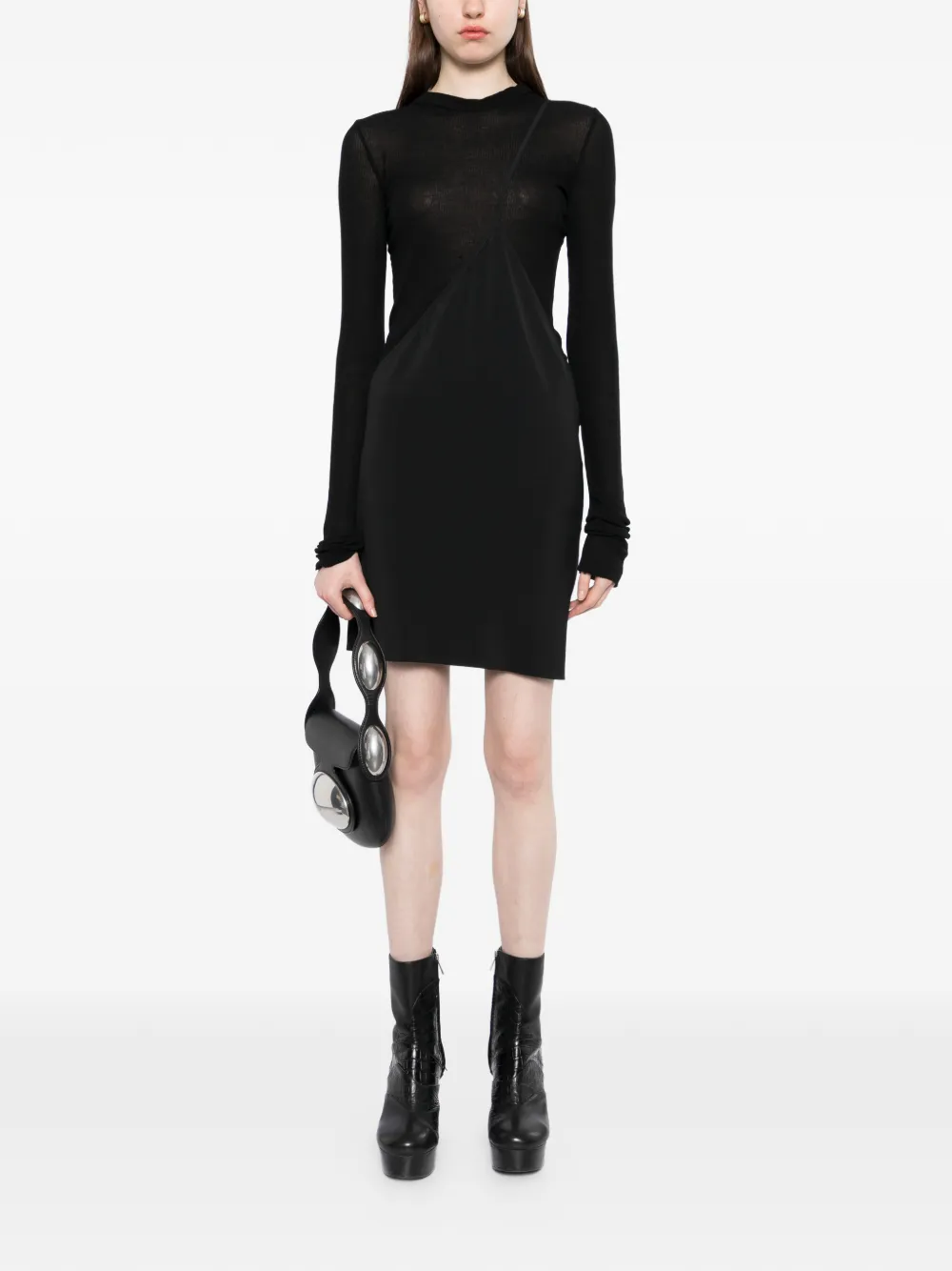 Rick Owens Cropped hoodie Zwart
