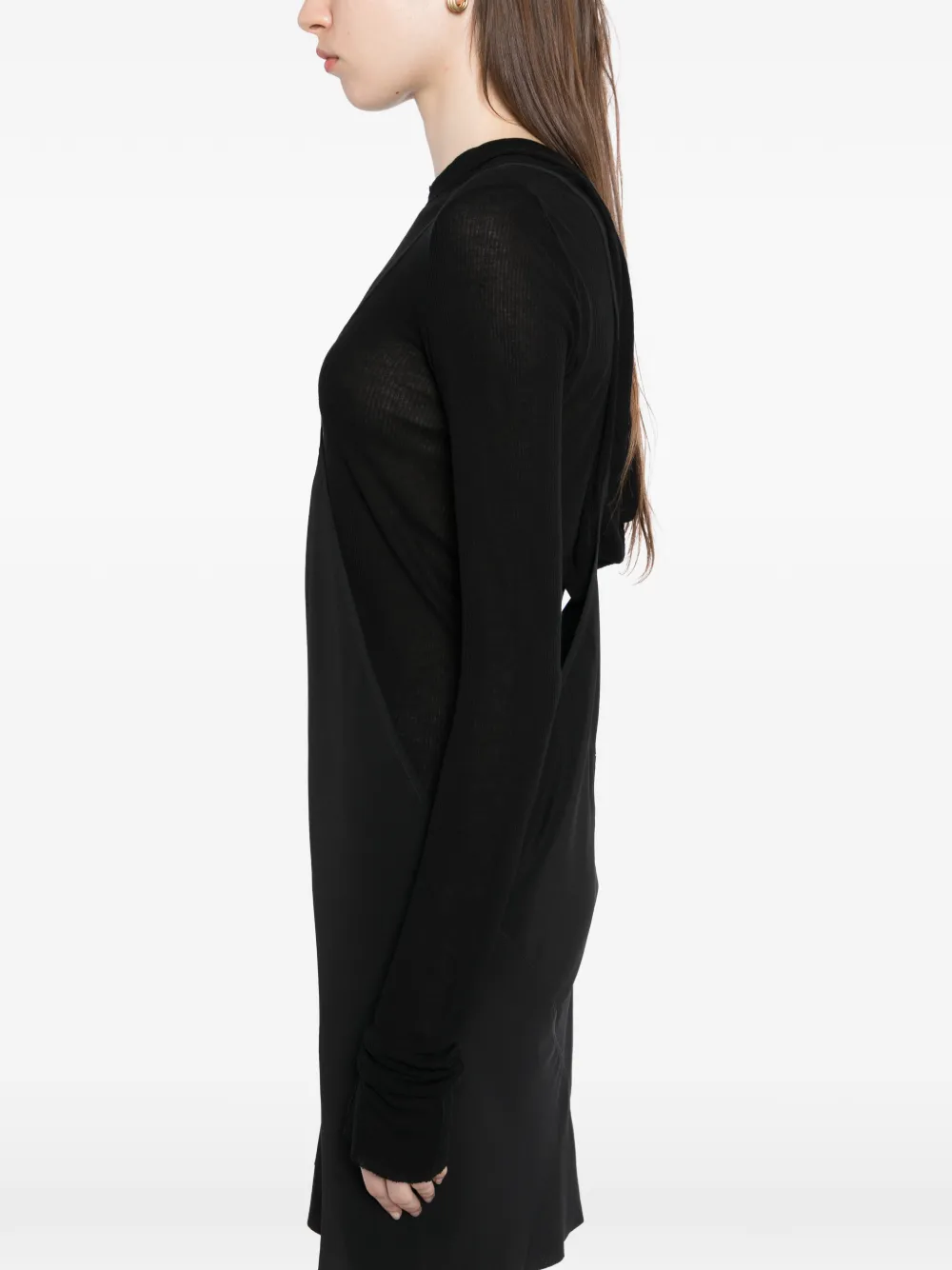 Rick Owens Cropped hoodie Zwart