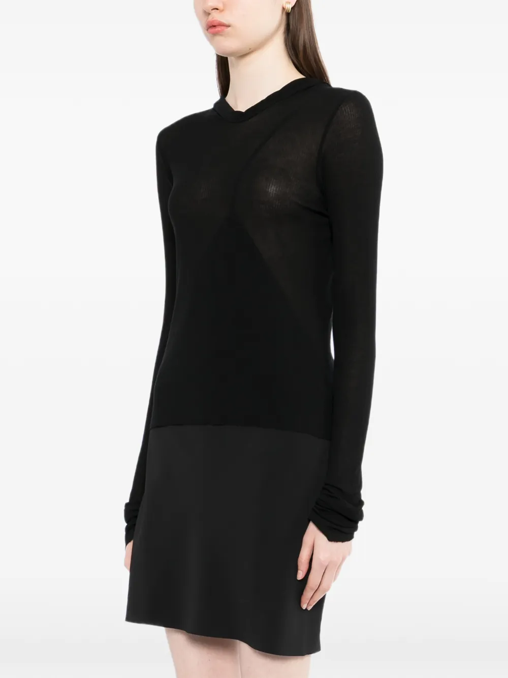 Rick Owens Cropped hoodie Zwart