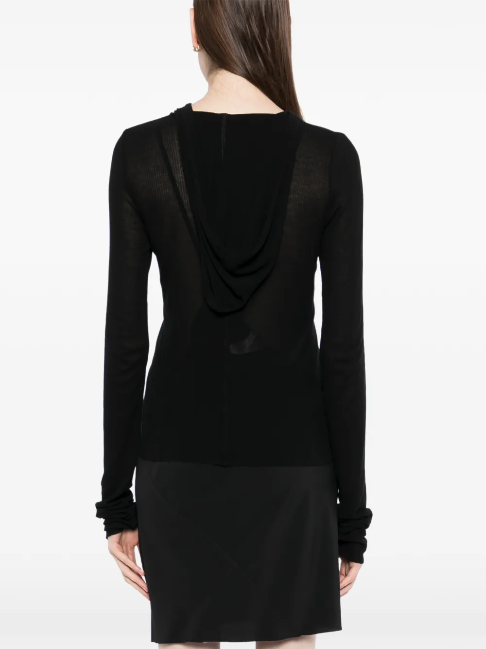 Rick Owens Cropped hoodie Zwart