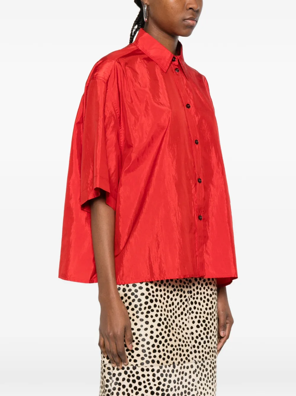  Jil Sander Button-up Short-sleeve Shirt - Red 