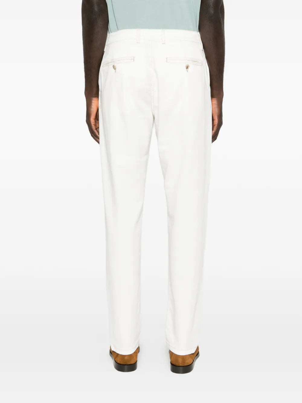 Canali Broek met contrasterende afwerking Wit