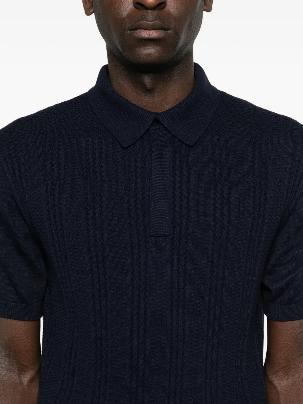Short-Sleeve Knitted Polo Shirt