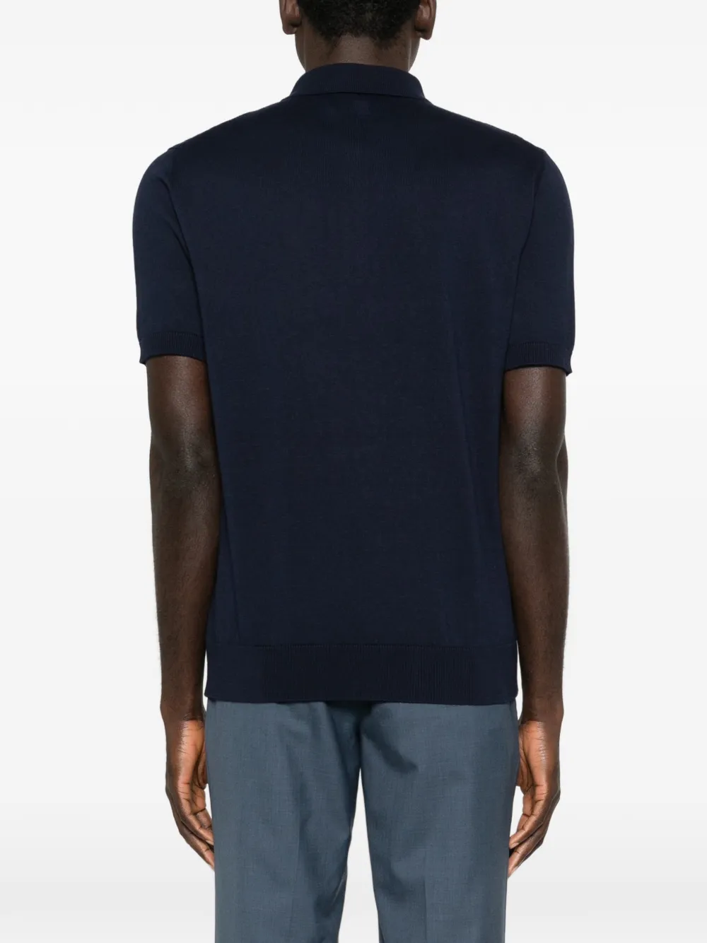 Short-Sleeve Knitted Polo Shirt