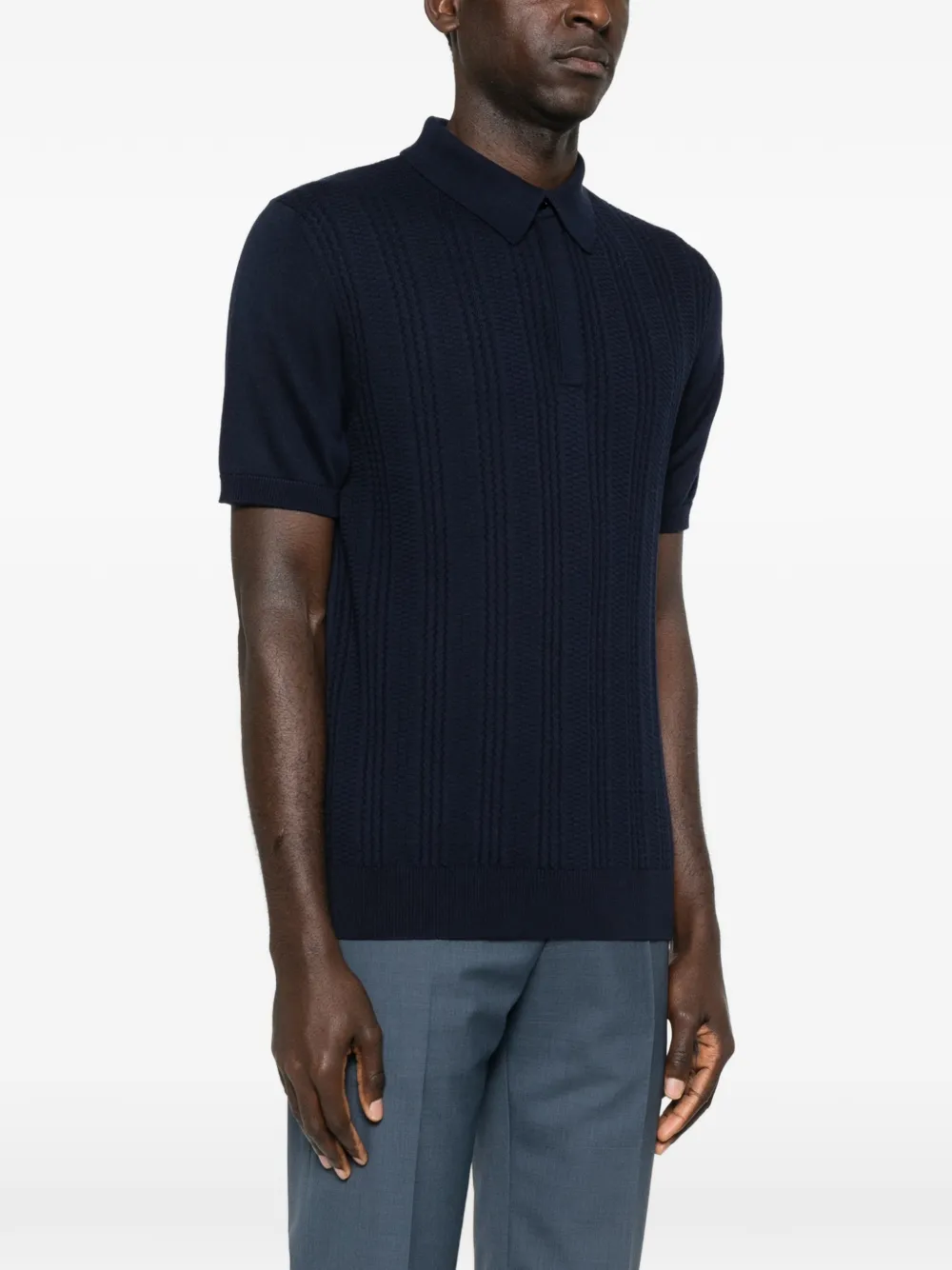 Short-Sleeve Knitted Polo Shirt