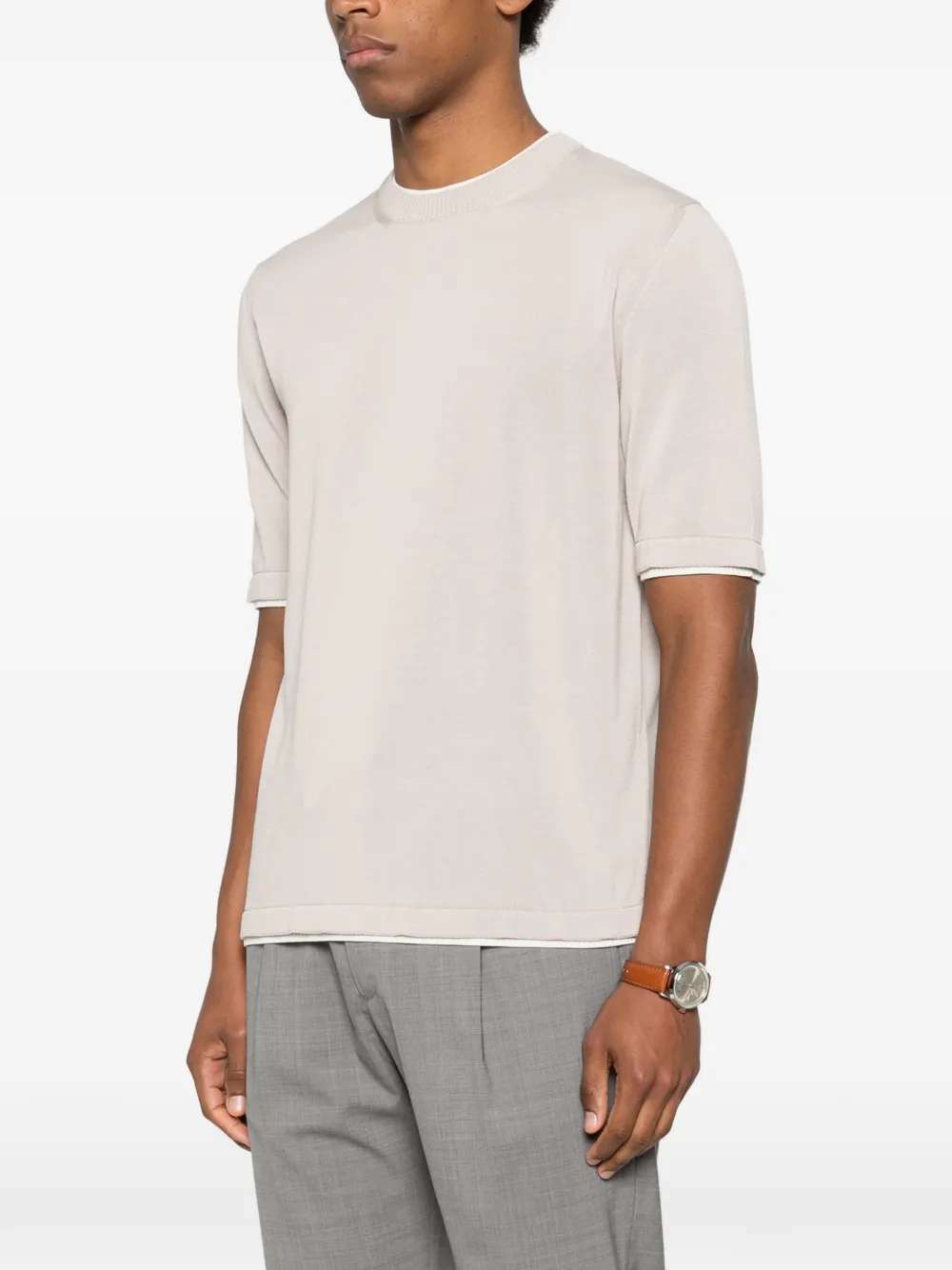 Round Neck Trim Sweater