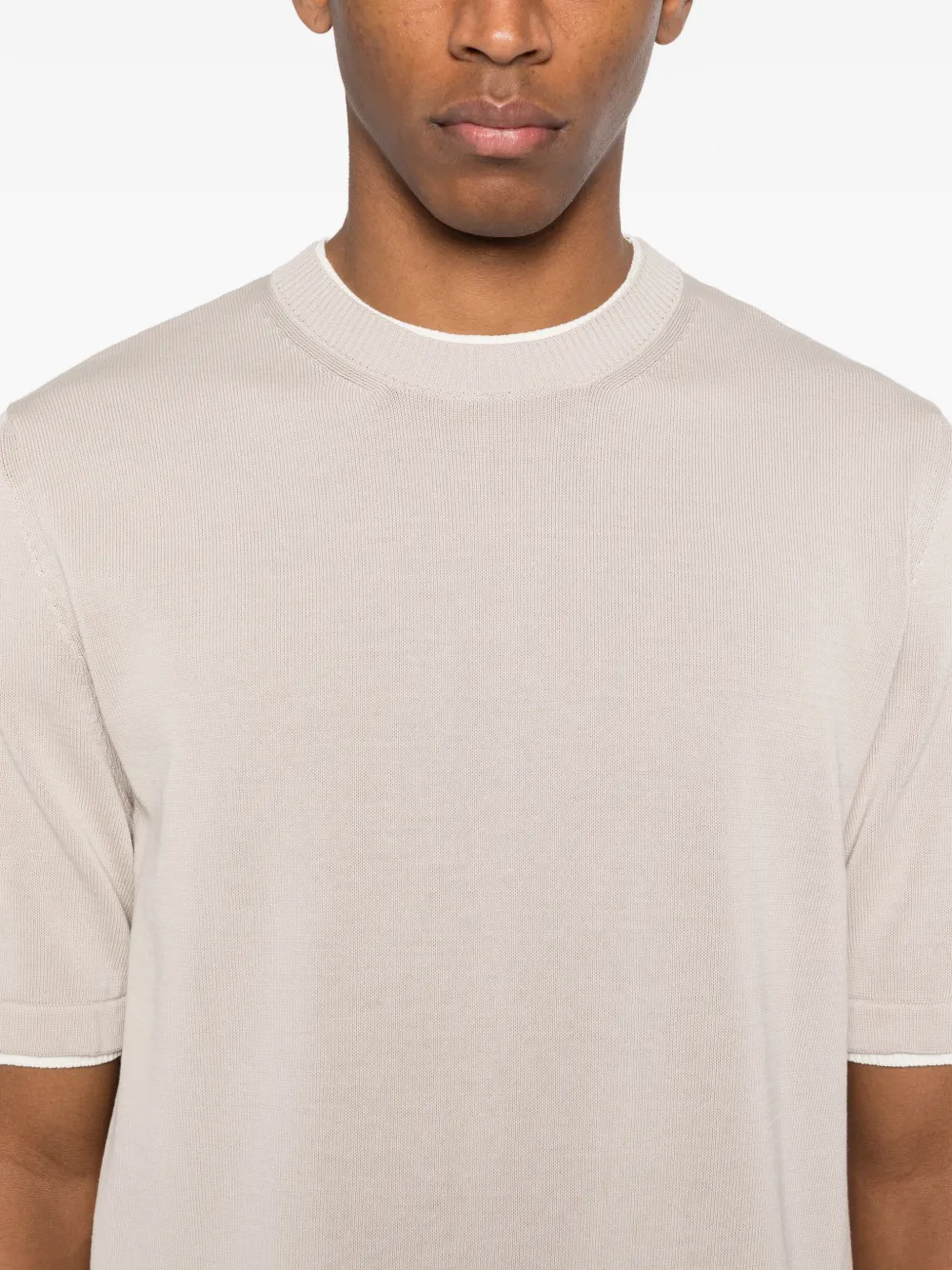 Round Neck Trim Sweater