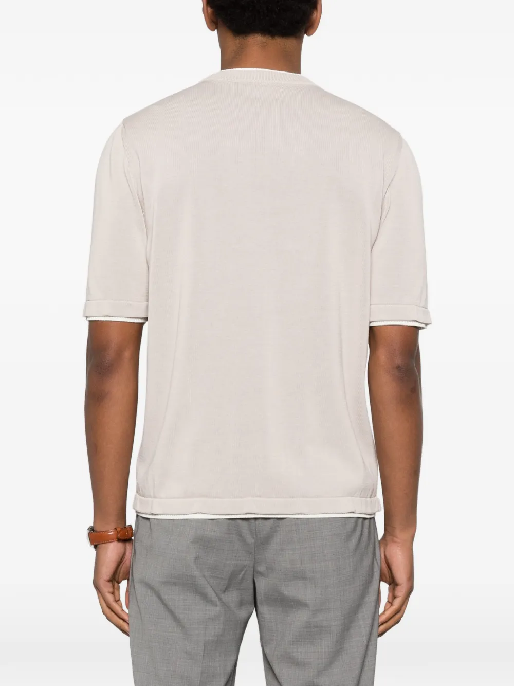 Round Neck Trim Sweater