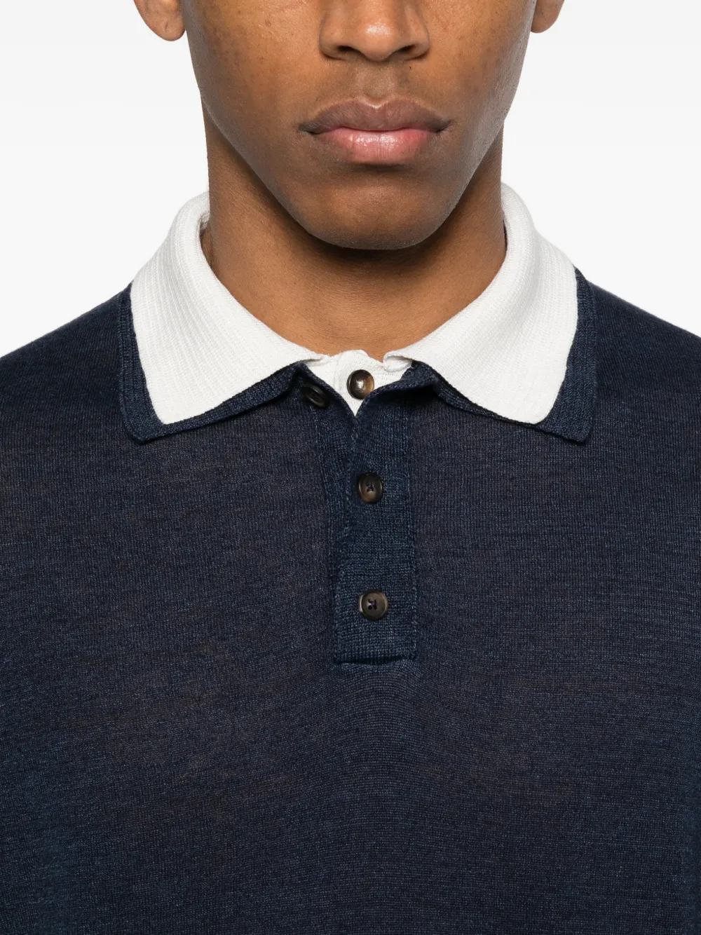 Eleventy Poloshirt met afwerking van kraag Blauw