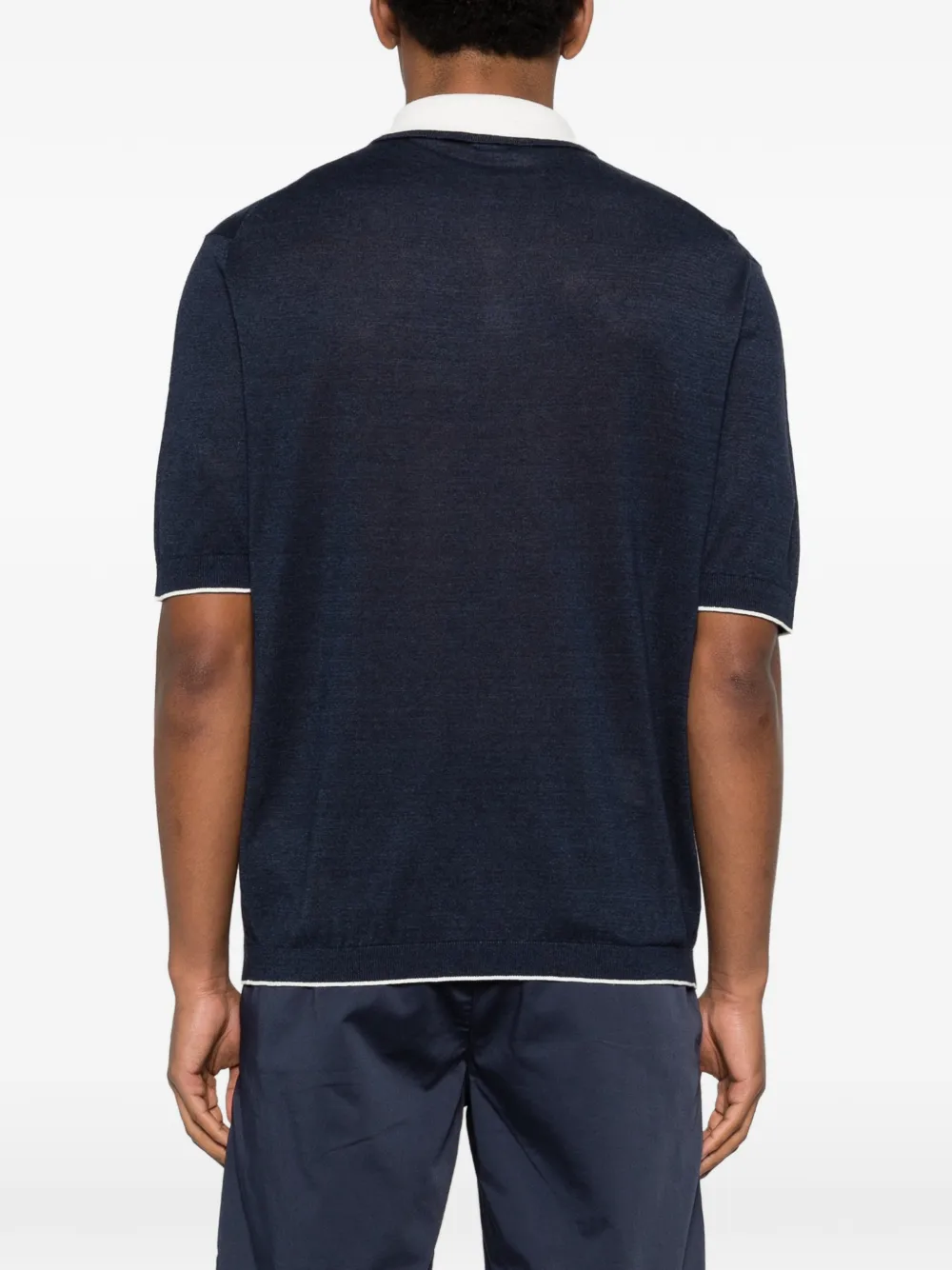 Eleventy Poloshirt met afwerking van kraag Blauw