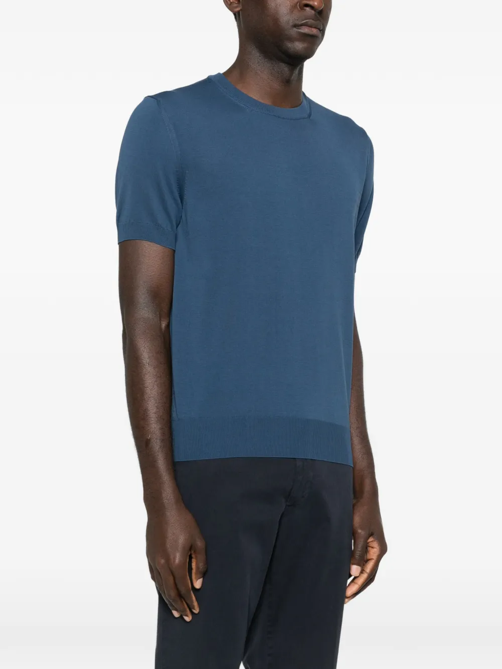 Canali T-shirt met korte mouwen Blauw