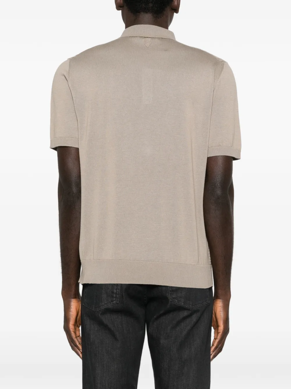 Canali Getextureerd poloshirt Bruin