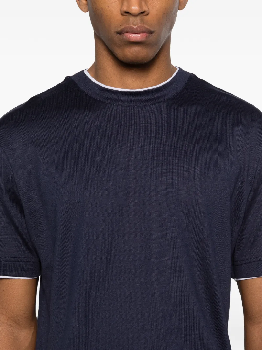 Eleventy T-shirt met afwerking Blauw