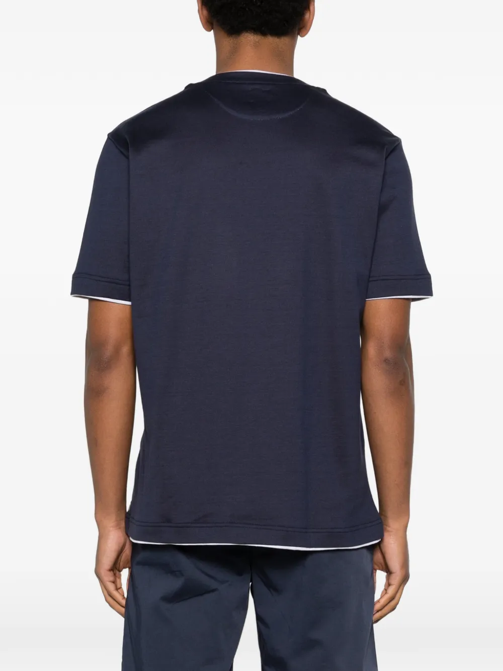 Eleventy T-shirt met afwerking Blauw