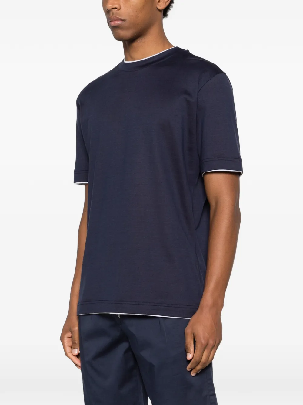 Eleventy T-shirt met afwerking Blauw