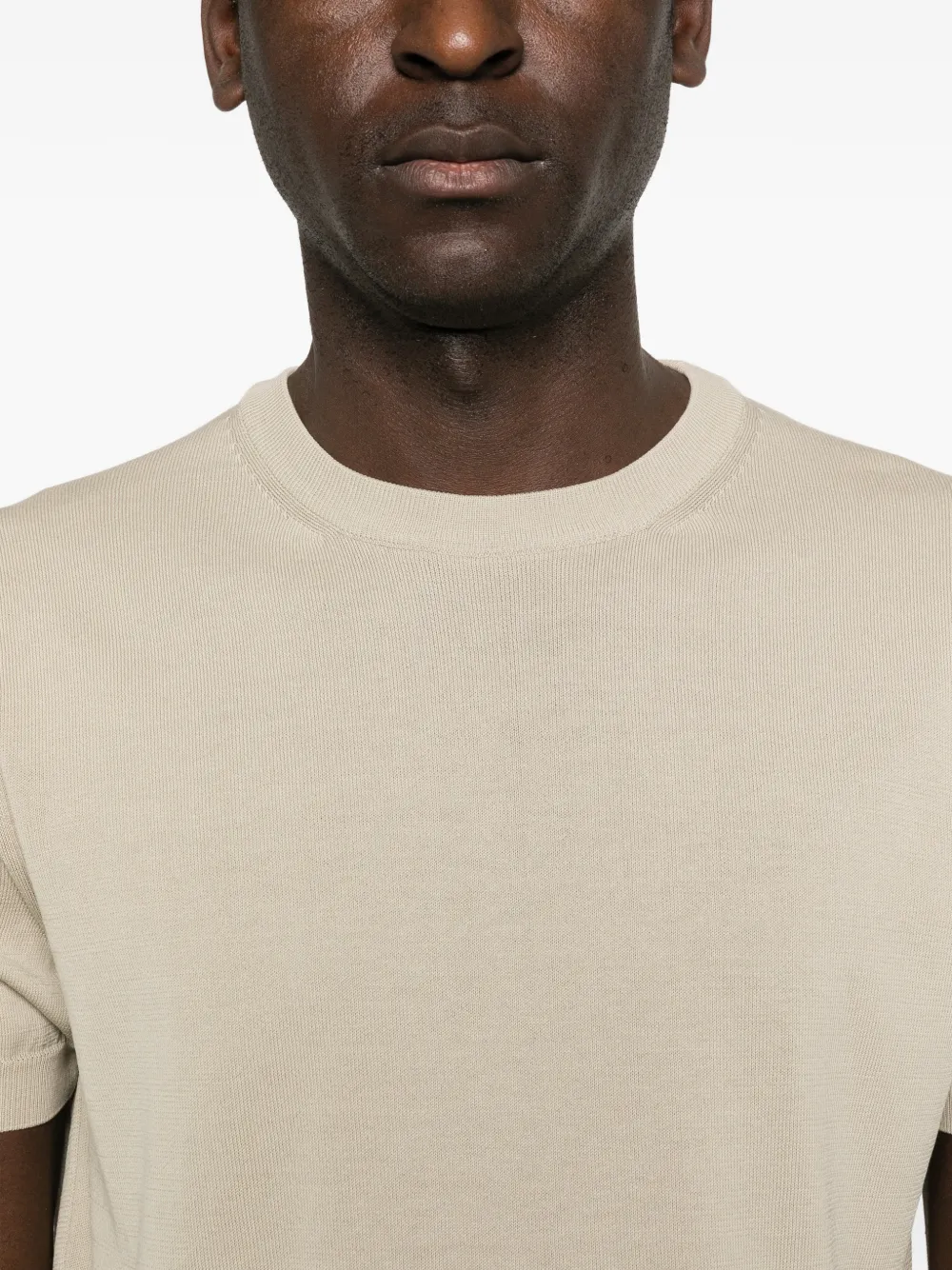Canali Gebreid T-shirt Beige