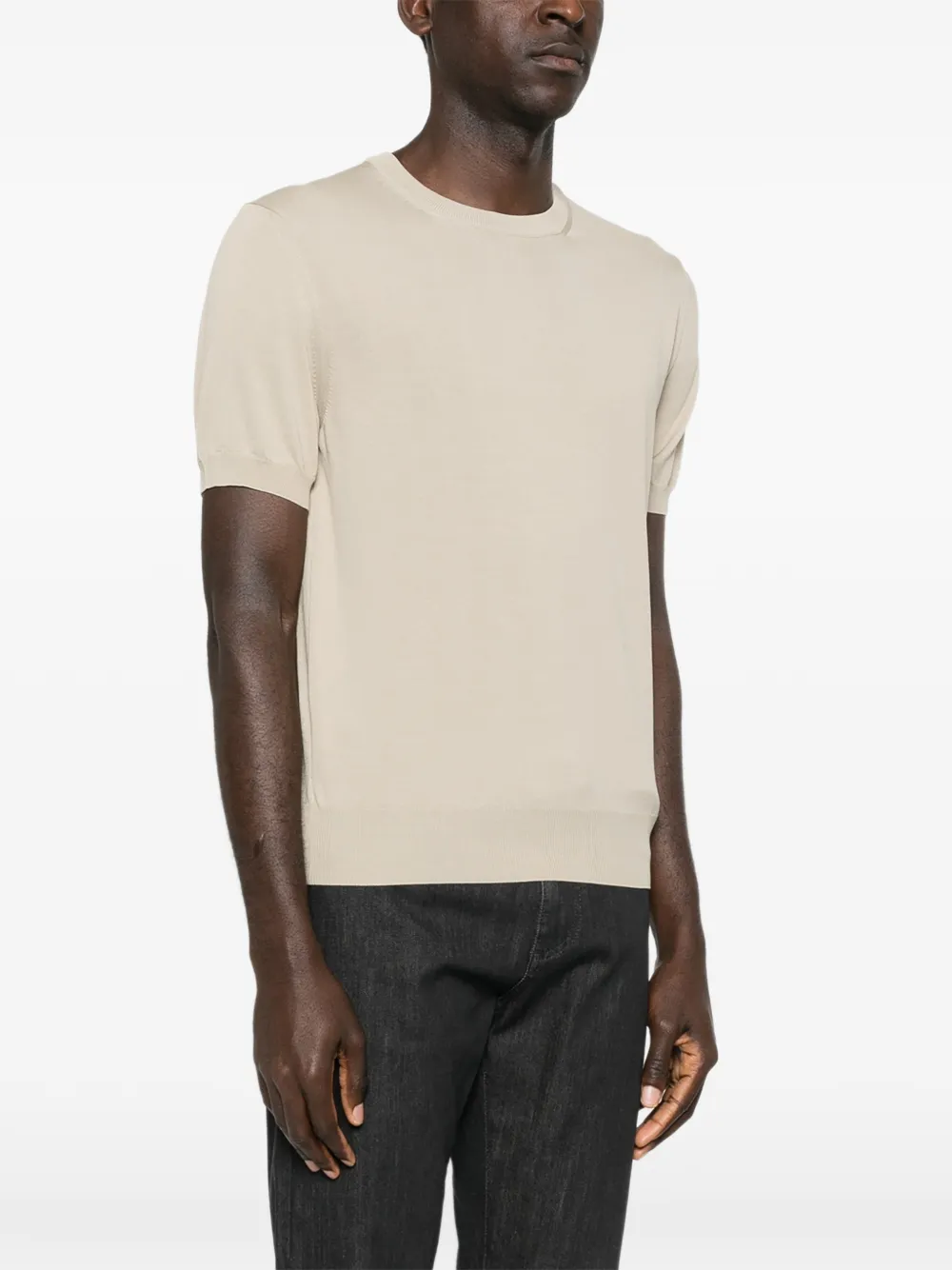  Canali Short-sleeve Knitted T-shirt - Neutrals 