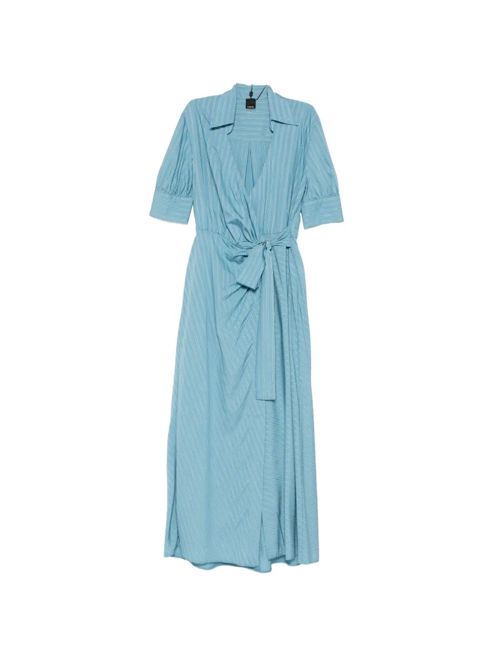 PINKO striped tie-waist maxi shirt dress - Blu