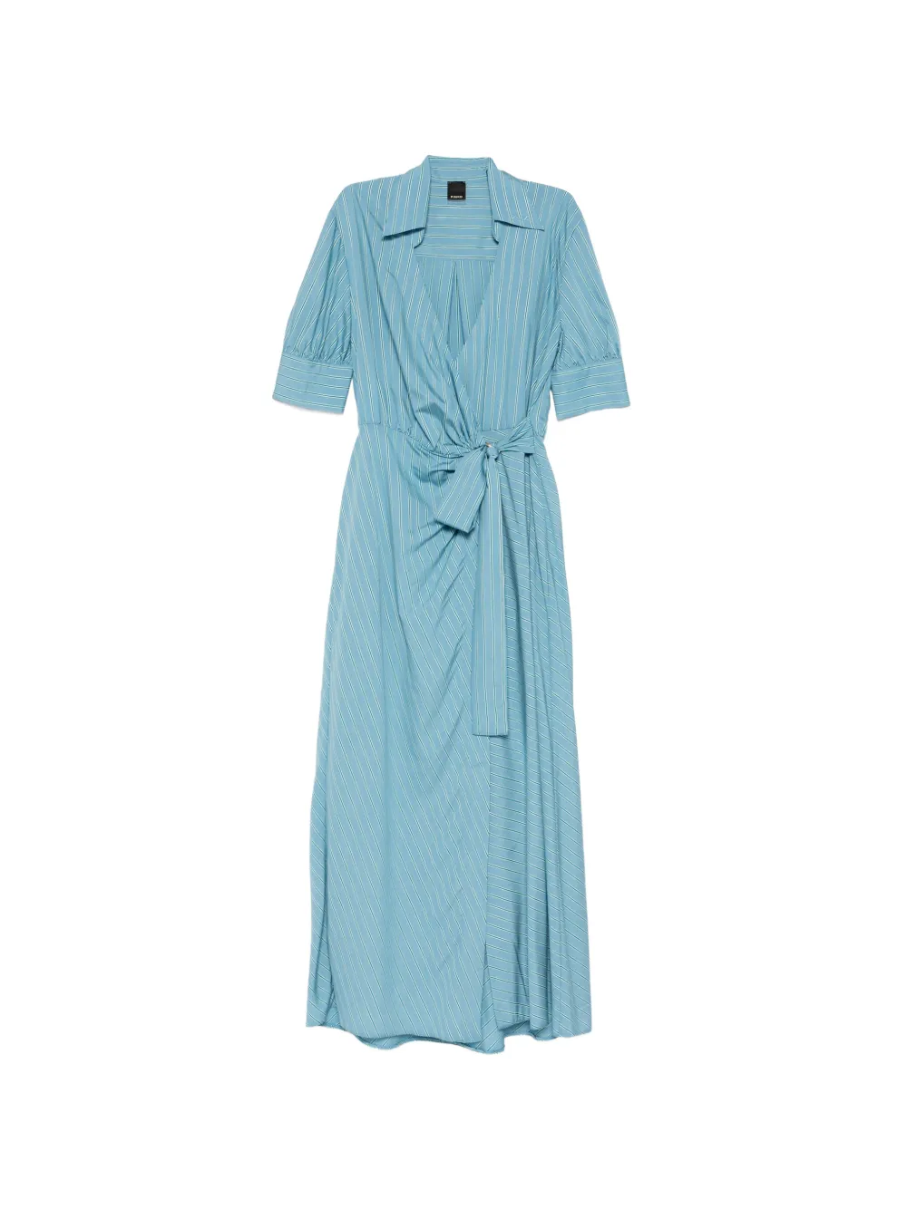 PINKO striped tie-waist maxi shirt dress - Blu