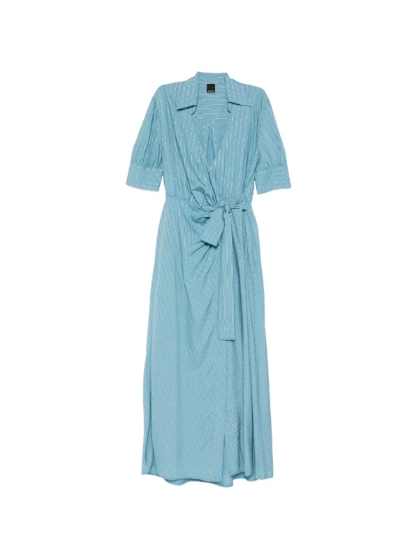 Pinko Striped Tie-waist Maxi Shirt Dress - Blue