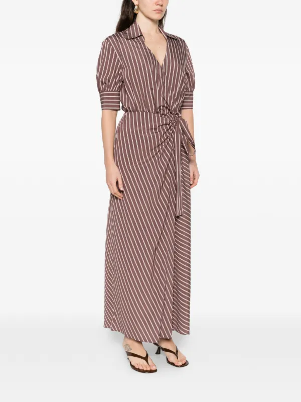 pinko shirt dress Striped Cotton Muslin Midi Shirt Dress
