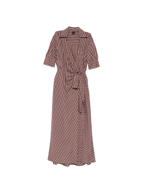 pink and brown striped dress Brienne Stripe Midi Dress / Pink/Chocolate | MESHKI