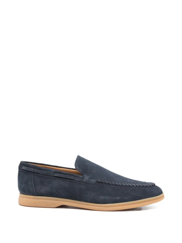 Eleventy Braided-detail Loafers in Blue