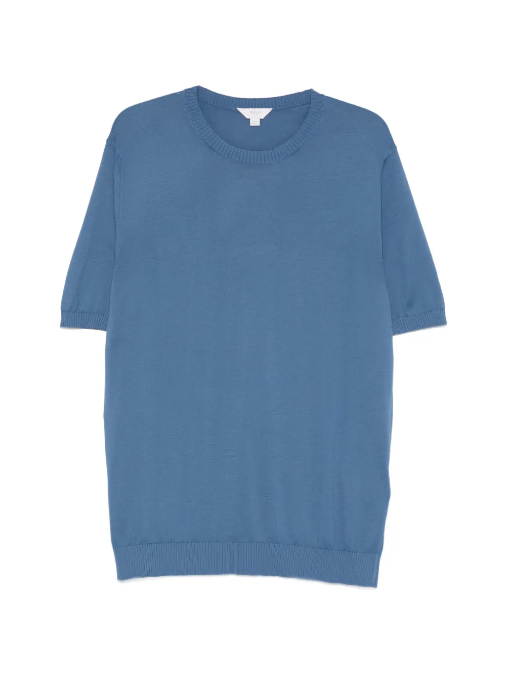 Malo T-shirt girocollo in maglia - Blu