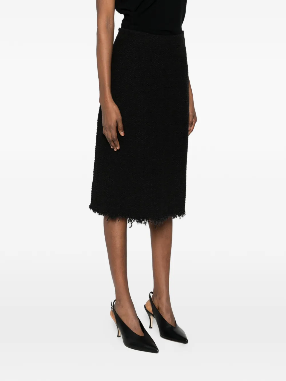 Jil Sander Falda Midi Acampanada - Negro 