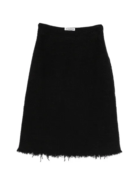 Jil Sander A-line frayed midi skirt