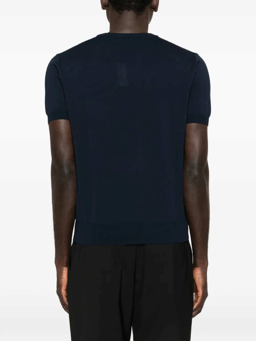 Canali Gebreid T-shirt Blauw