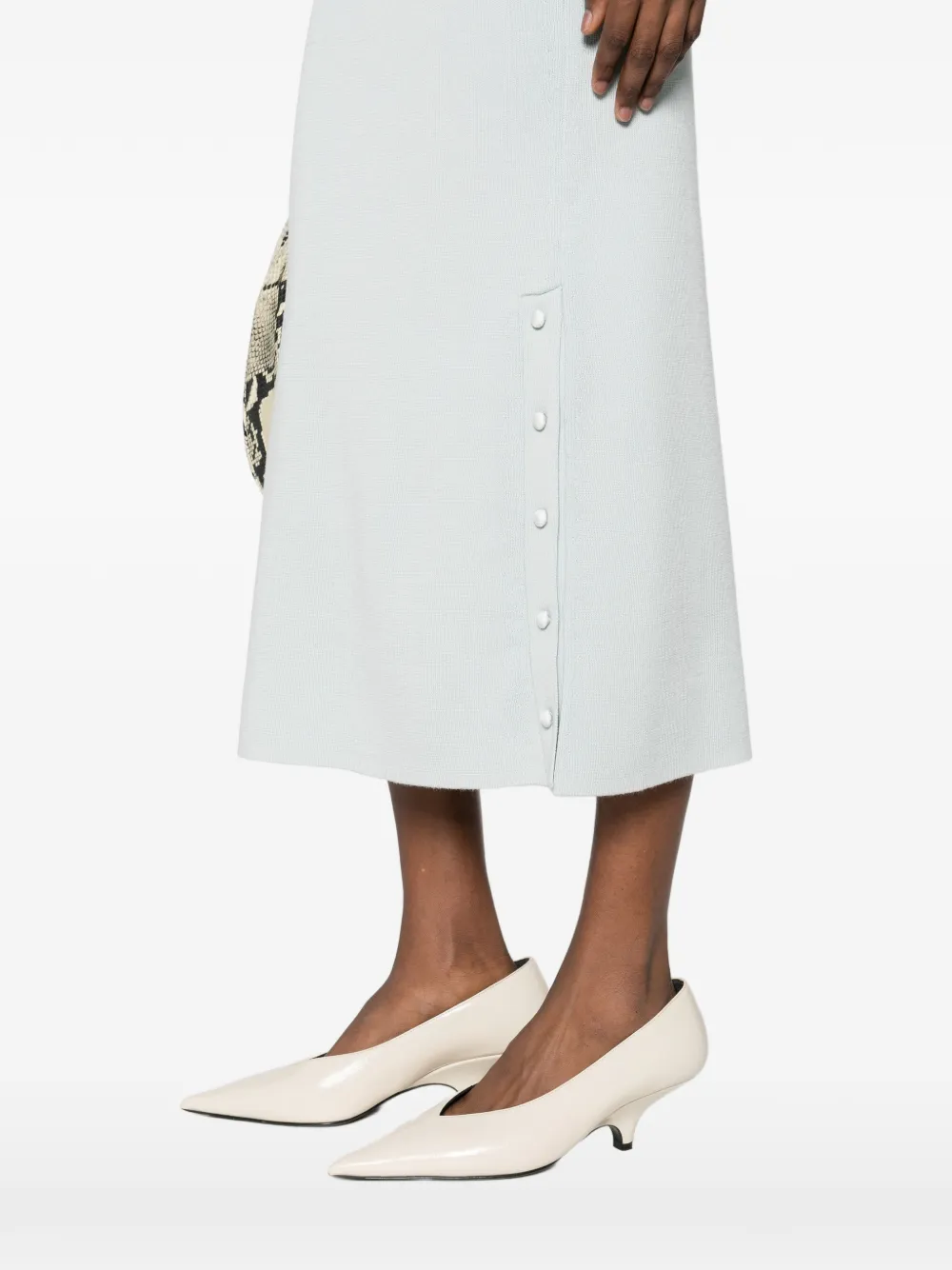Jil Sander Midi-rok met knoopdetail Blauw