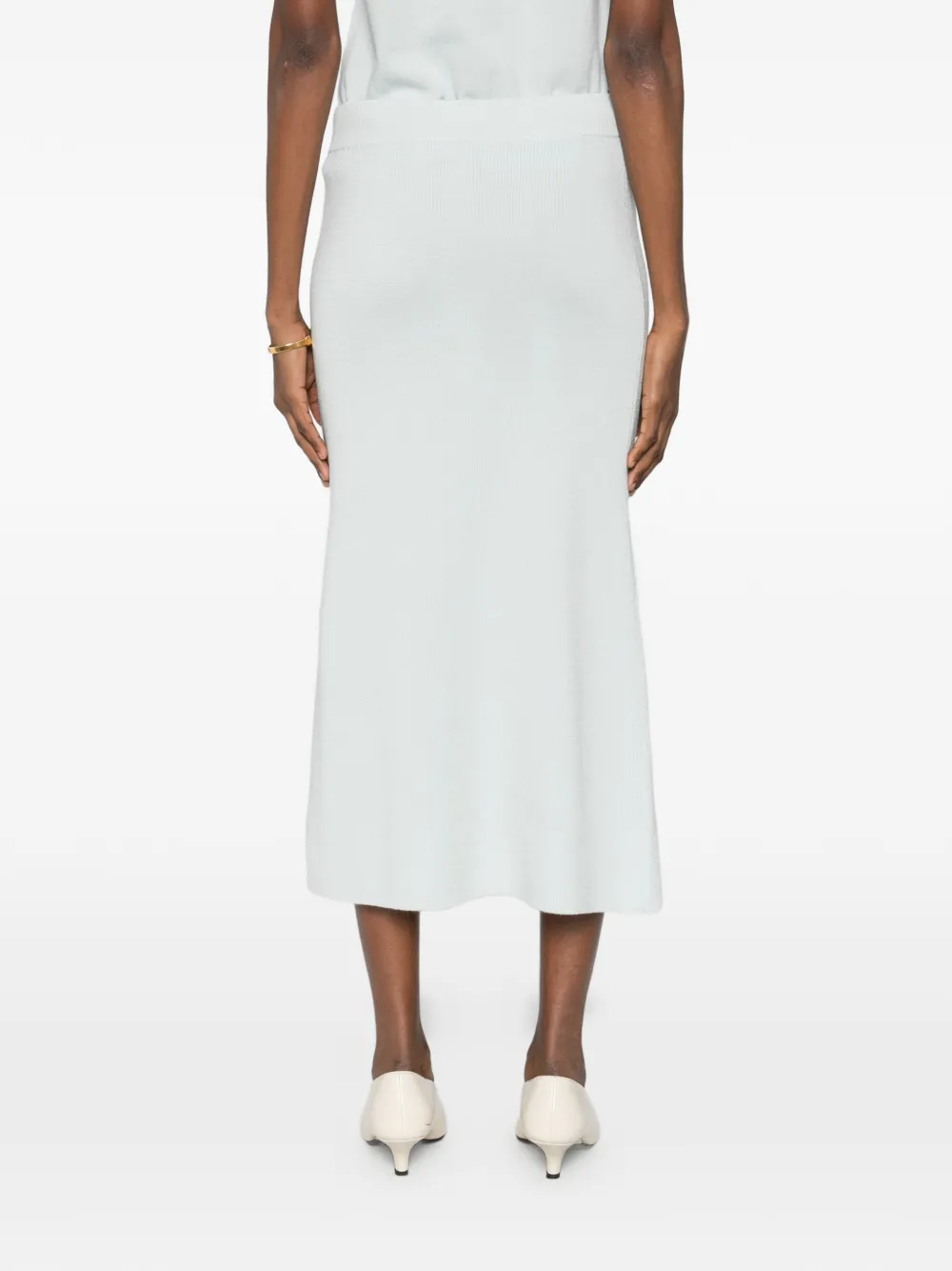 Jil Sander Midi-rok met knoopdetail Blauw