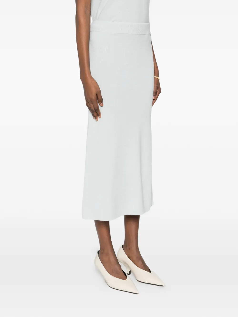 Jil Sander Midi-rok met knoopdetail Blauw