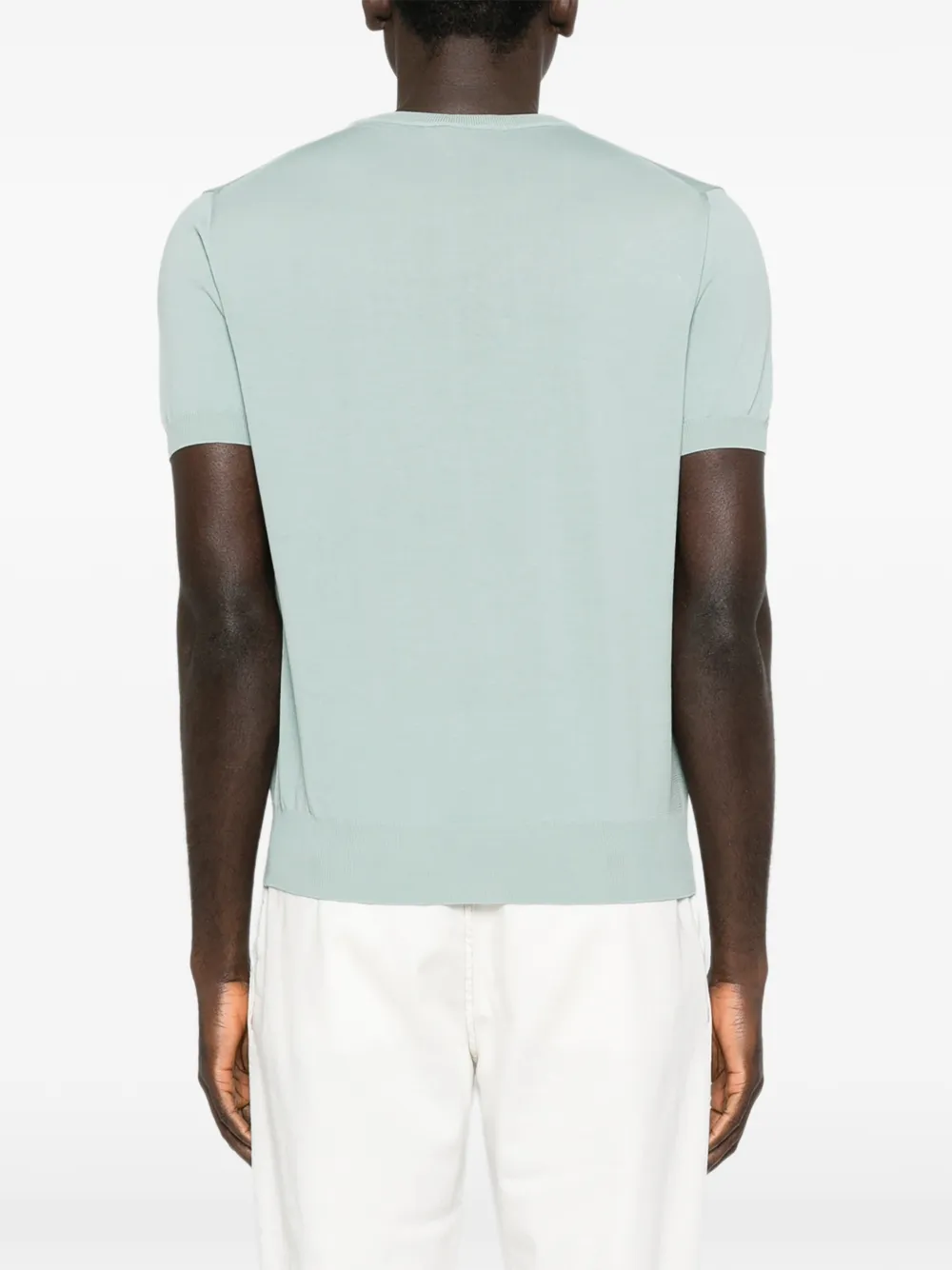 Canali Gebreid T-shirt Blauw