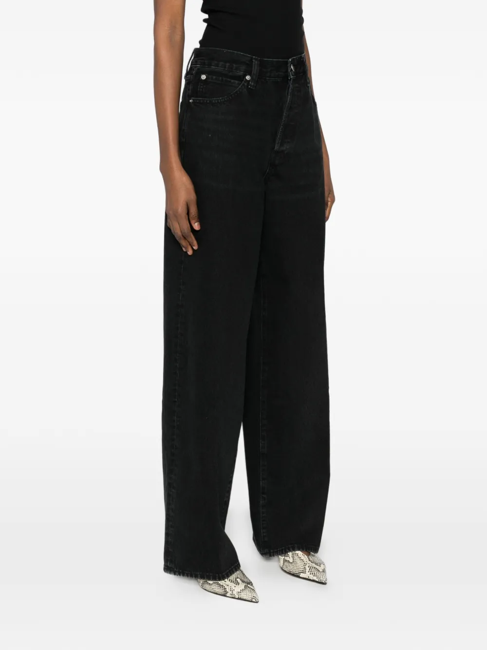 FRAME The Collegiate jeans met knoop Zwart