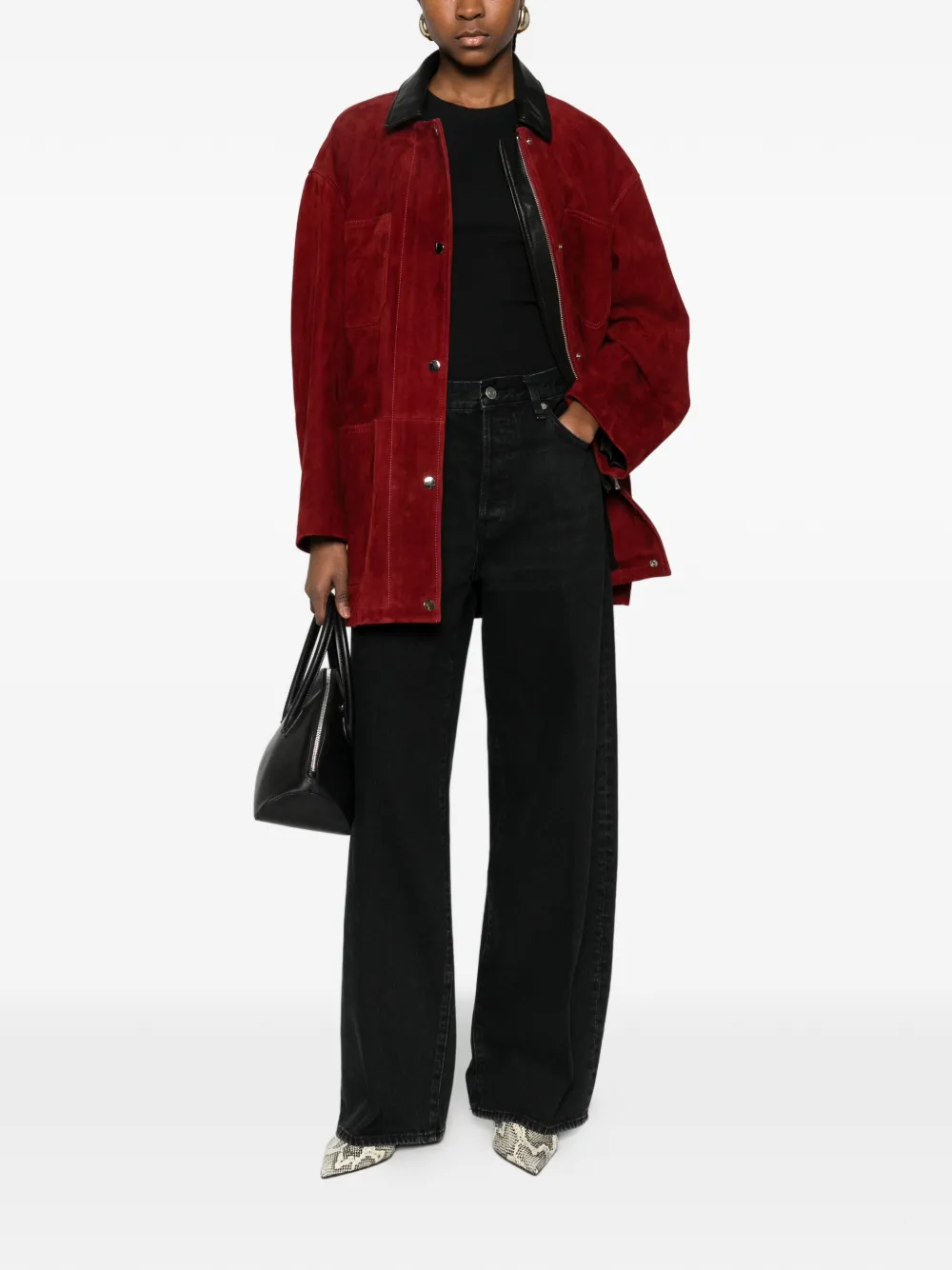 FRAME The Collegiate jeans met knoop Zwart