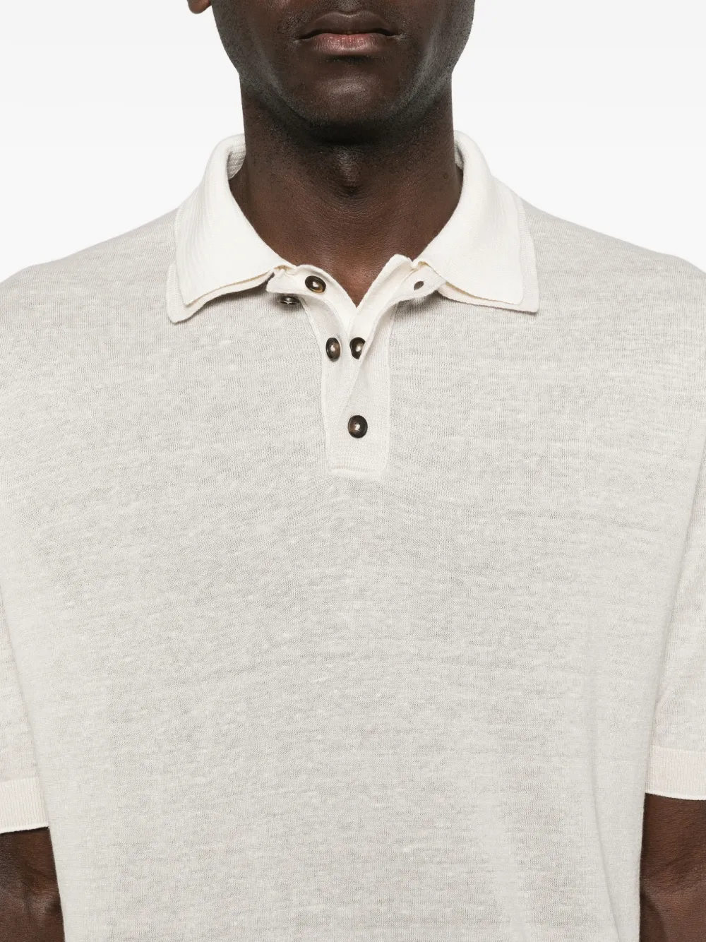 Eleventy Poloshirt met knopen Beige