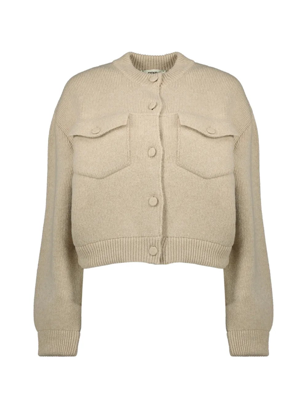 FENDI buttoned-flap pocket fitted jacket - Nude