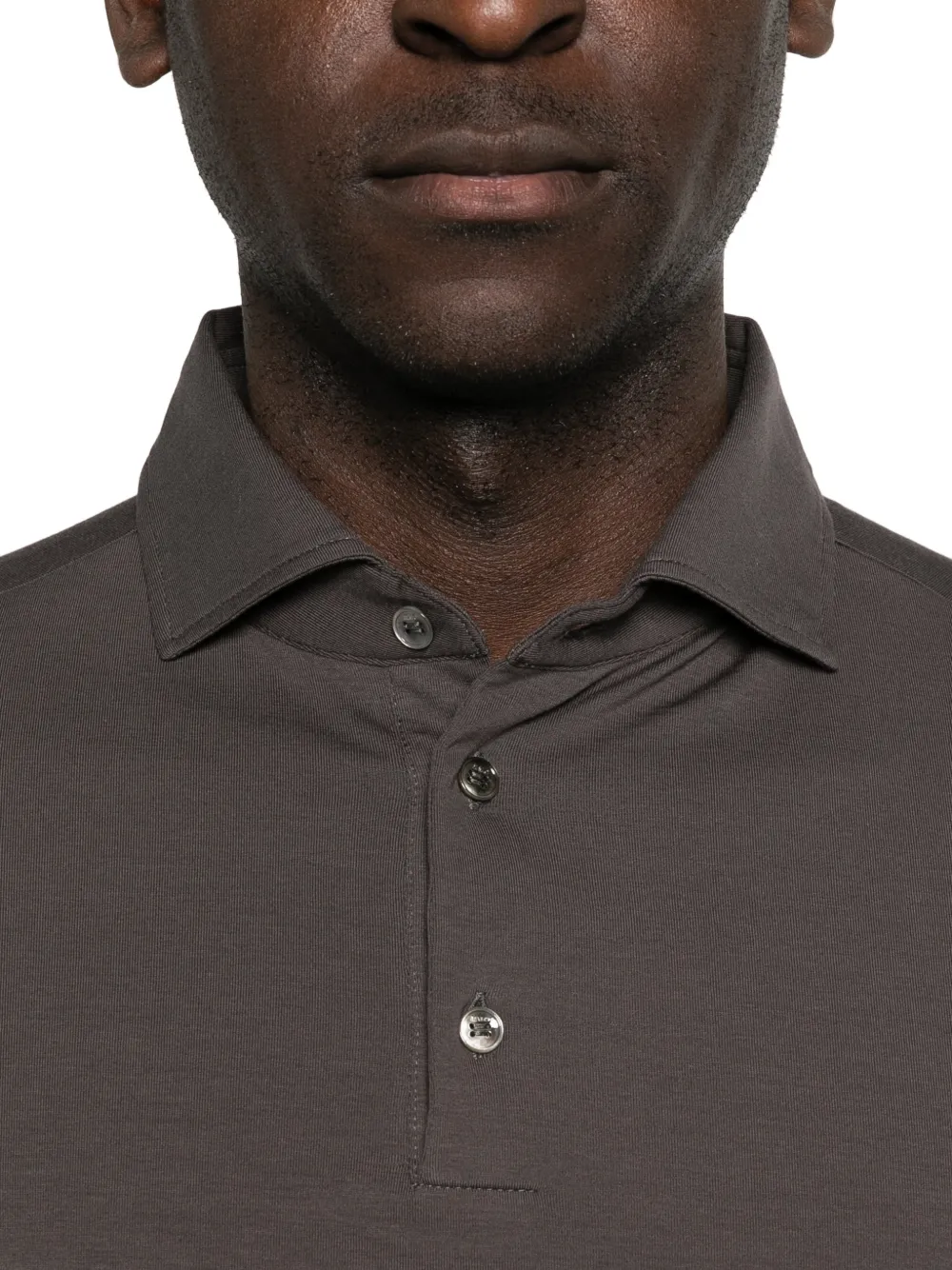 Malo Button-up poloshirt Bruin