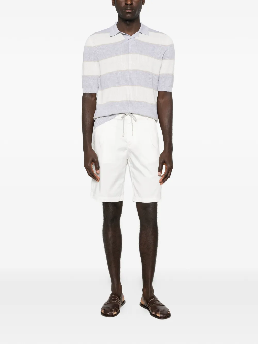 Eleventy Gestreept poloshirt Grijs