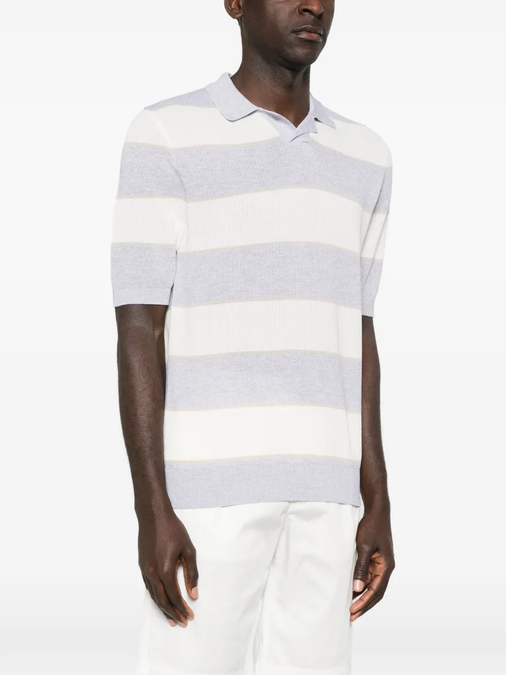 Eleventy Gestreept poloshirt Grijs