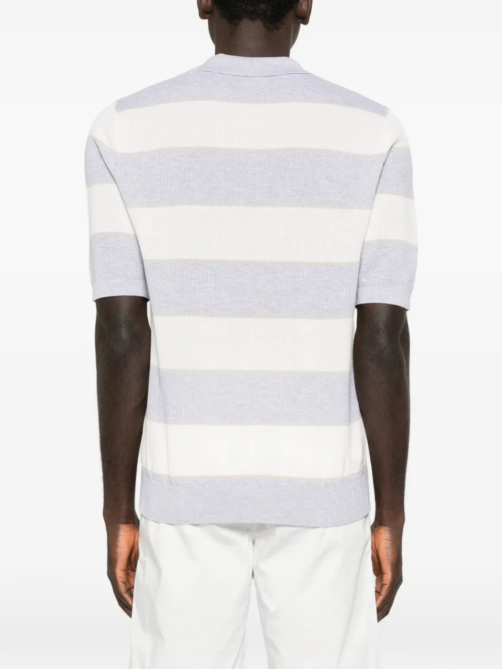 Eleventy Gestreept poloshirt Grijs