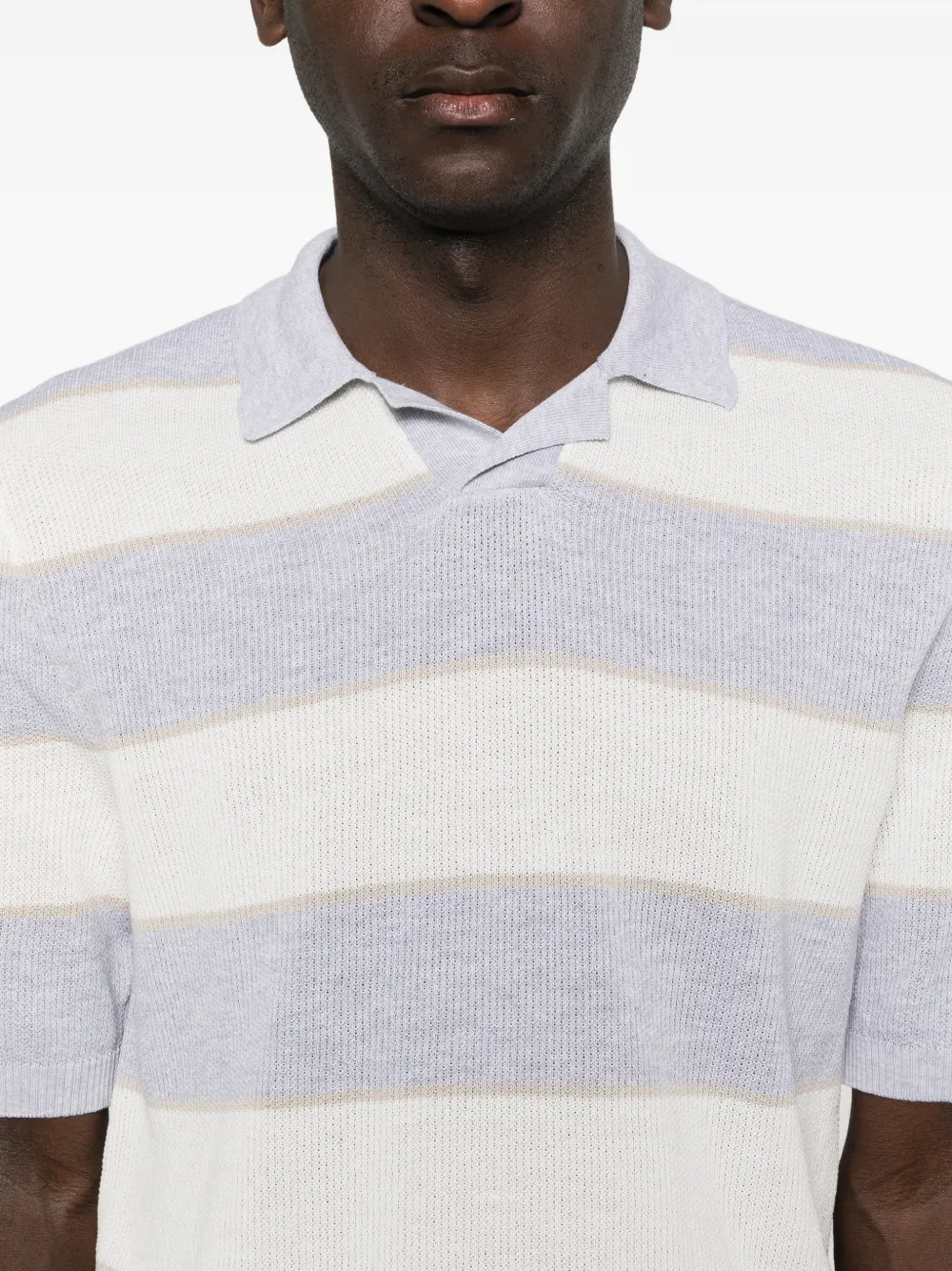 Eleventy Gestreept poloshirt Grijs