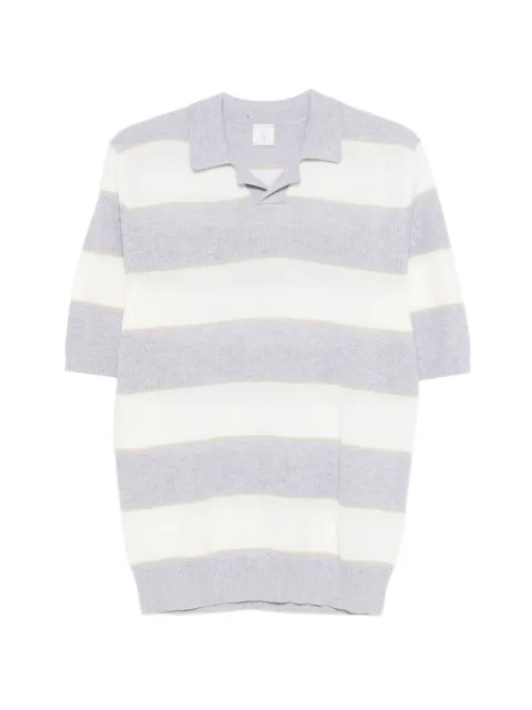 Eleventy striped short-sleeve polo shirt