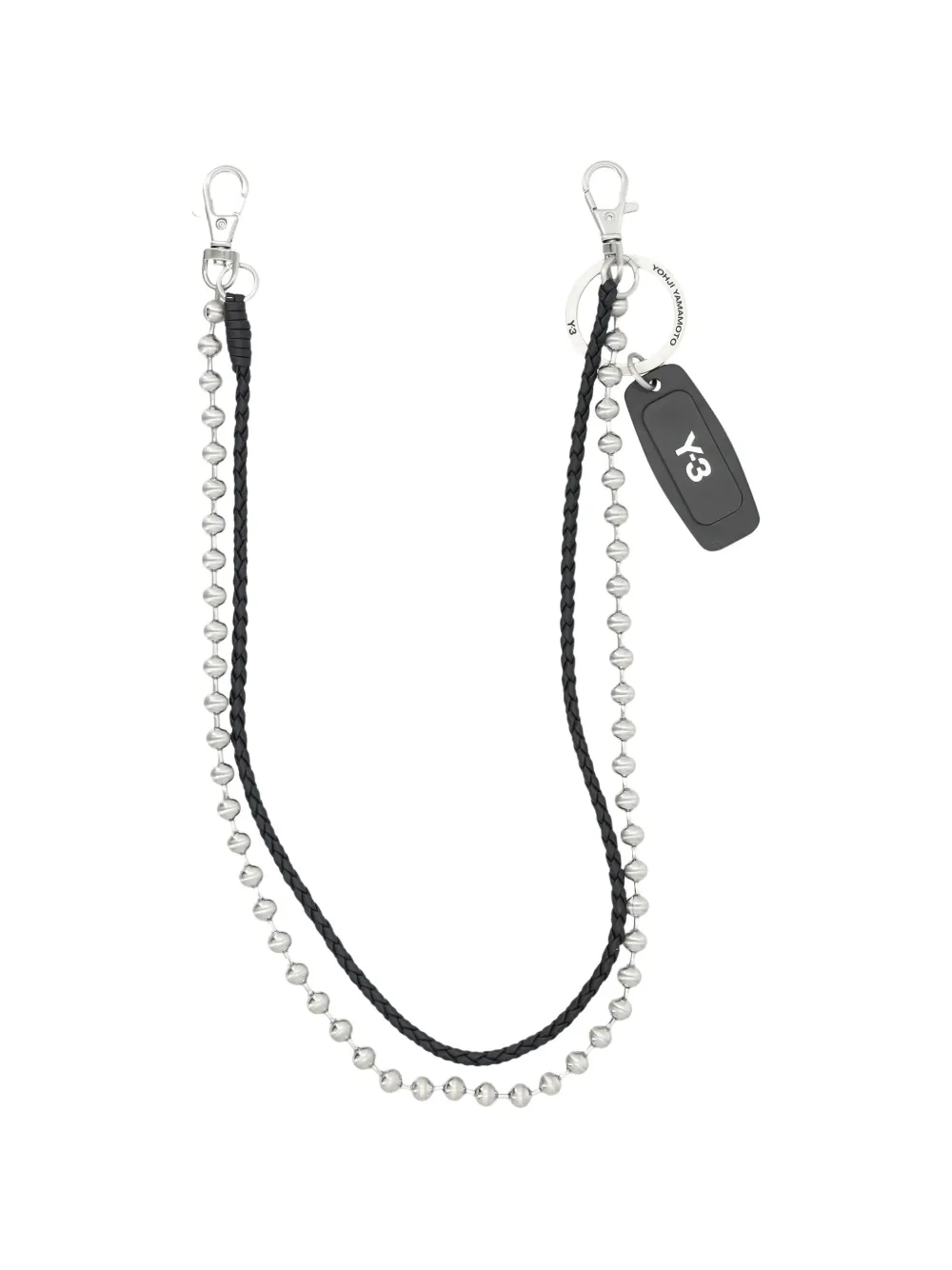 Y-3 braided keyring - Argento